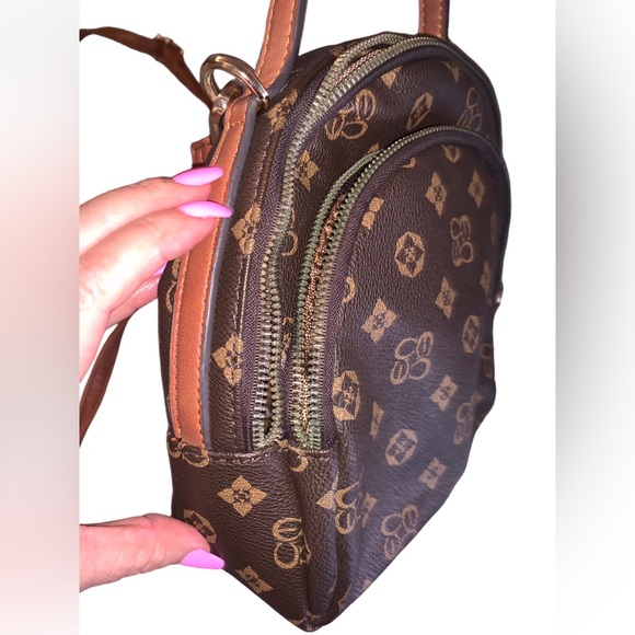 Mini Backpack LV insp with tan straps, NWOT - Picture 6 of 14